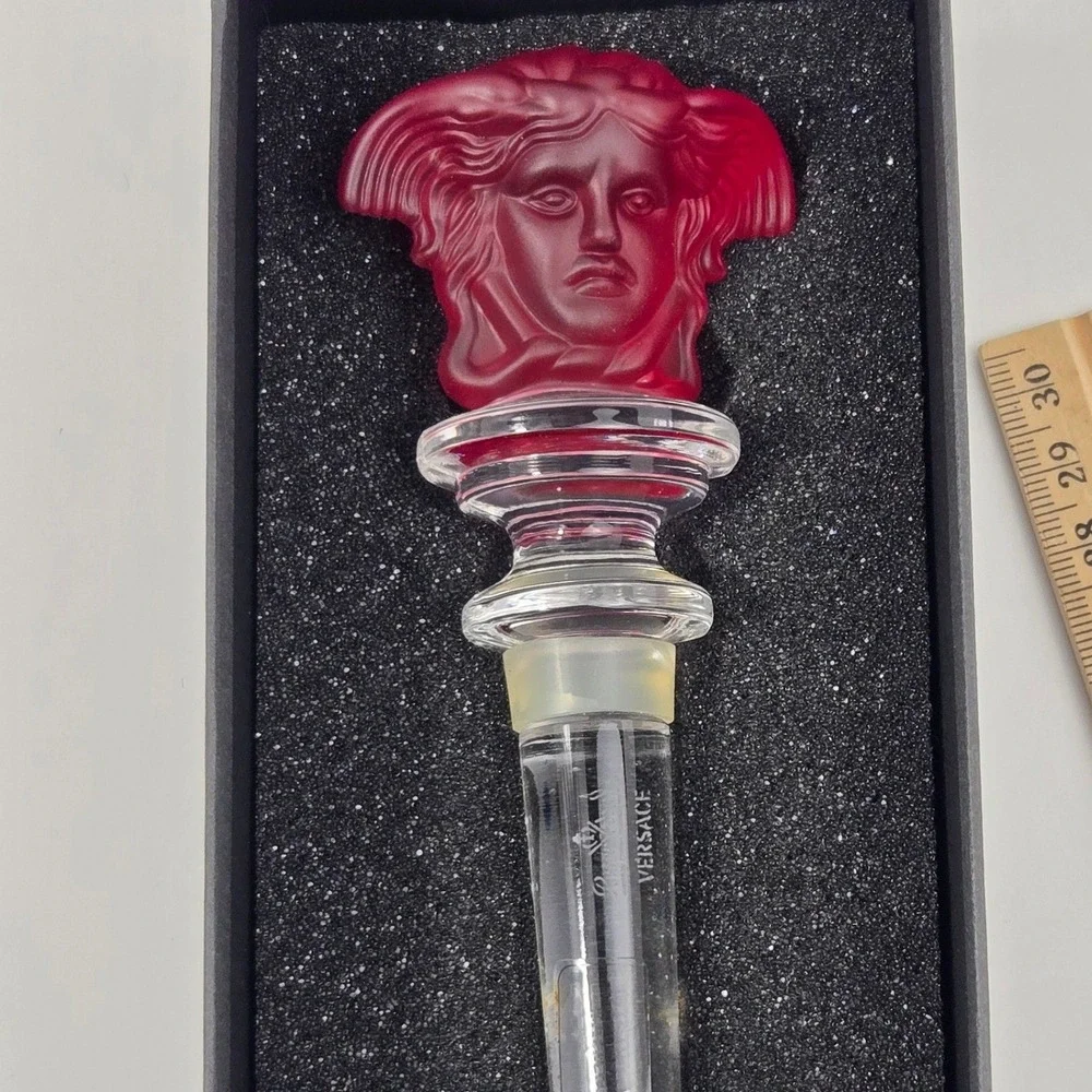 Set of 6 Rosenthal Versace Medusa Crystal Wine Bottle Stoppers Full Rainbow NIB
